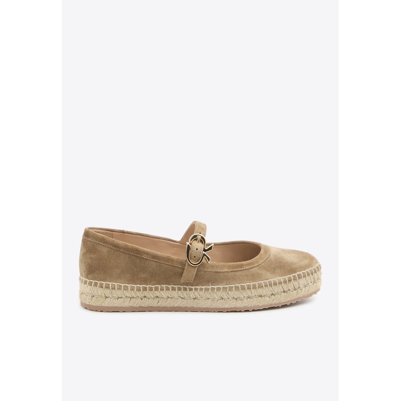 Elda Mary-Jane Suede Espadrilles